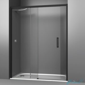 mampara-de-ducha-puerta-corredera-y-fijo-perfil-negro-rh1264